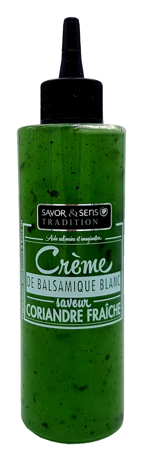 White balsamic cream with fresh coriander flavour
