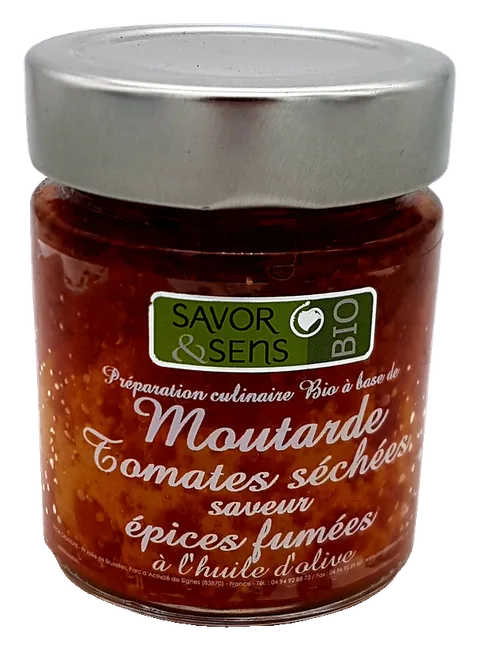 Moutarde aux Tomates Séchées saveur Epices fumées à l’huile d’olive Petit pot