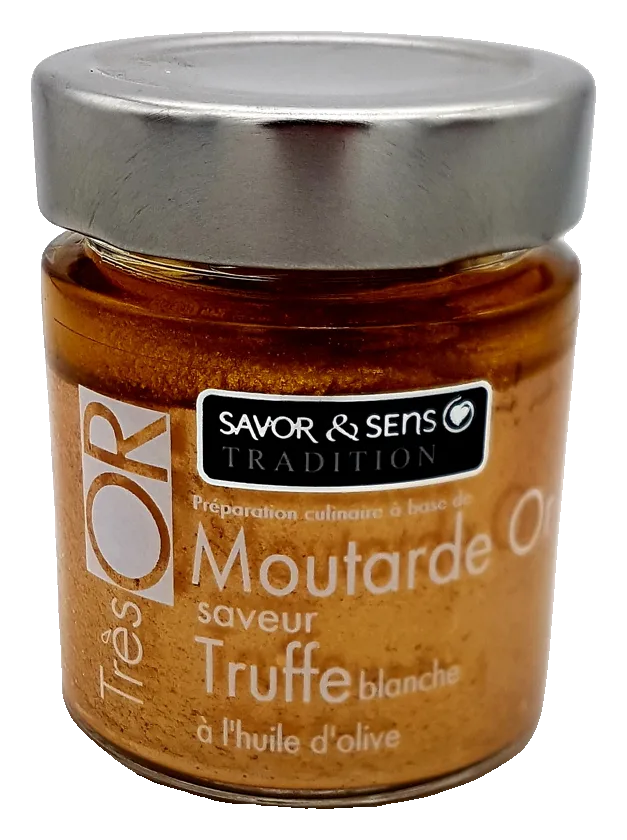 Gold mustard with white truffle flavour and olive oil, small jar