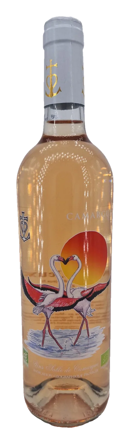 Gris-Wein der Sables de Camargue Bio Mas des Jeux (Motiv Flamingo)